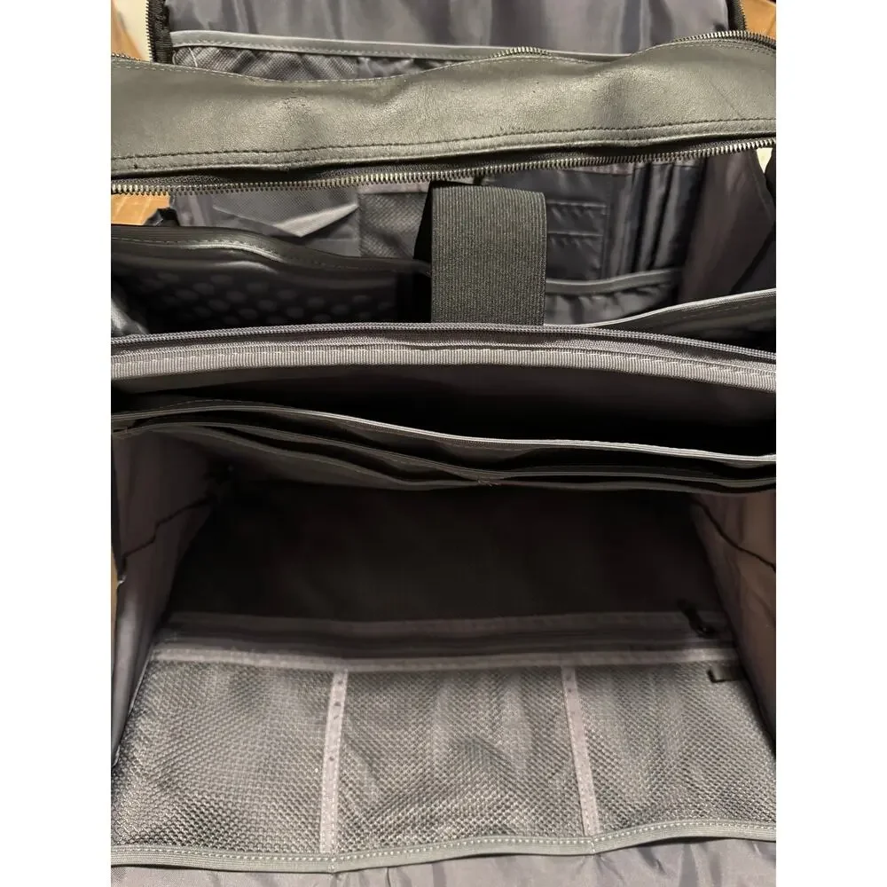 Dell Executive Black Leather Laptop Briefcase Bag 17x13 Multi-Compartment Padded